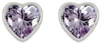 RADLEY Ladies Silver Light Amethyst Heart Stud Earrings One Size RYJ1215