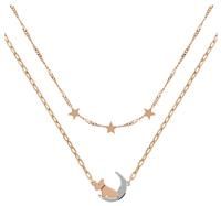 RADLEY Ladies 18ct Rose Gold Plated Two Tone Dog in Moon Necklace RYJ2211S