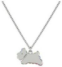 Radley Ladies Silver Plated Jumping Dog Necklace with Stones Edging RYJ2327S