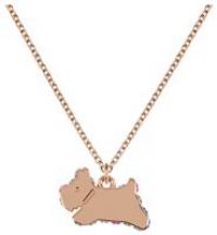 RADLEY Ladies 18ct Rose Gold Plated Jumping Dog Necklace with Stones Edging RYJ2328S