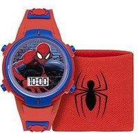 Spiderman Boy/'s Digital Quartz Watch with Silicone Strap SPD40012ARG
