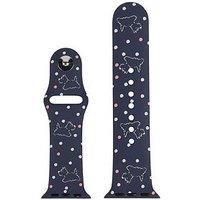 Radley Ladies Orchard Way Deep Blue Printed Dog Silicone Apple Watch Strap RYS-A01P