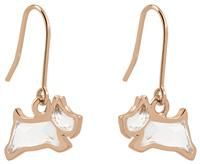 Radley 18ct Rose Gold Plated Silver Glass Dog Drop Earrings