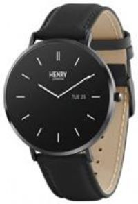 Henry London Men/'s Digital Quartz Watch with Leather Strap HLS65-0005