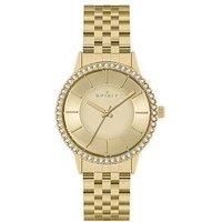 Spirit Ladies Polished Pale Gold Stone Set Bezel Bracelet Watch