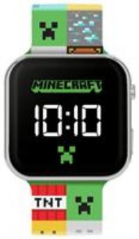 Minecraft Kids LED Digital Colourful Multicolour Silicone Strap Watch MIN4272