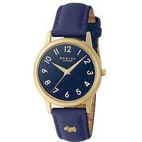 RADLEY Women/'s Gold Plated Ink Leather Strap Watch RY21726