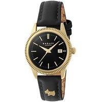 RADLEY Women/'s Gold Plated Black Leather Strap Watch RY21732