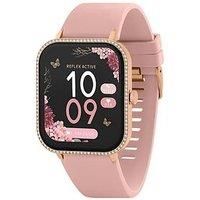 Reflex Active Series 23 Pink Stone Set 1.83” IP67 Fitness Tracker Heart Rate Monitor Answer Calls Smart Watch