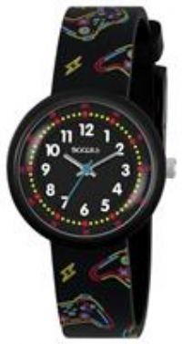 Tikkers Kid's Printed Black Silicon Strap Watch