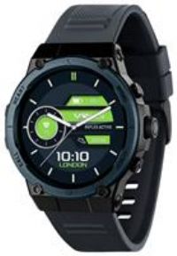 Reflex Active Series 39 Sports Smart Watch for Men Women with 1.39", Sports modes, Answer/Make Calls, Dual-Time, Fitness Tracking, Heart Rate, Music Player and Blue Silicone Strap for iOS Android