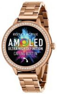 Reflex Active Series 41 Amoled Smart Watch for Women with Sports Modes, Heart Rate, Make/Answer Calls, Music Player, GPS, Step Counter, Cycle Tracking and Stone Set Rose Gold Bracelet for Android IOS