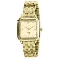 RADLEY Womens Gold Plated Stainless Steel 5-Link Bracelet Square Analogue Quartz Watch