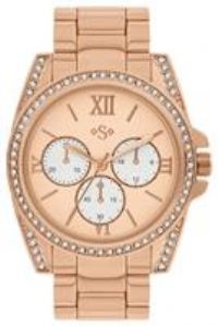 Spirit Ladies Rose Gold Tone Stone Set Bracelet Watch