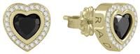 Radley Womens 18ct Gold Plated Sterling Silver Black Heart Stone Set Stud Earring