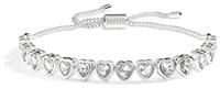 RADLEY Womens Silver Plated Clear Heart Stone Set Adjustable Bracelet