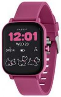 RADLEY Series 46 Smart Watch for Womens with Bluetooth Call, Health Fitness Tracker, Heart Rate, Sleep tracking, Cassis Silicone Strap