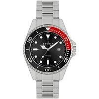 Spirit Gents Black Dial Stainless Steel Bracelet Analogue Quartz Watch