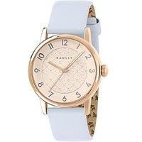 RADLEY 35mm Rose Gold Plated Smoke Blue Leather Strap