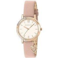 Radley 27Mm Rose Gold Plated Parfait Pink Leather Strap With Charm