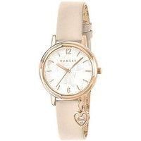 Radley 27Mm Rose Gold Plated Oatmilk Leather Strap With Charm