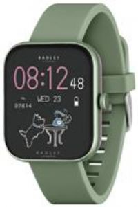 RADLEY Series 32 Smart Watch for Women with Bluetooth Call, Health Fitness Tracker, 1.80”, Heart Rate, Sleep tracking, Dark Olive Silicone Strap, IP68 Waterproof
