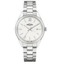 Rotary Men'S Heritage White Dial Stainless Steel Bracelet Watch
