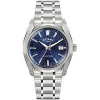 Rotary Men'S Lumen Blue Dial Stainless Steel Bracelet Watch