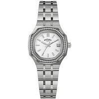Rotary Ladies Brilliance White Dial Stainless Steel Bracelet Watch