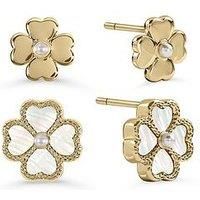 Radley 18Ct Gold Plated Mop Heart Flower Twinpack Earrings