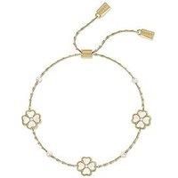 RADLEY 18ct Gold Plated Mother Of Pearl Heart Flower Friendship Bracelet