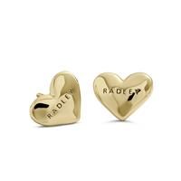 Radley 18ct Gold Plated Hammered Heart Stud Earrings