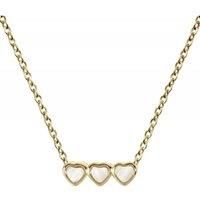 RADLEY Sterling Silver 18ct Gold Plated Mother Of Pearl Triple Heart Charm Necklace
