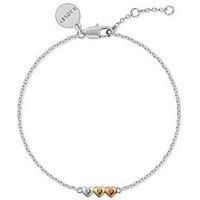 RADLEY Sterling Silver Triple Heart Mixed Plating Charm Bracelet