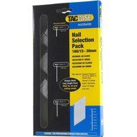 Tacwise 0205 Selection Pack of Type 180 / 15 - 30 mm Galvanised 18G Brad Nails, Pack of 4,000