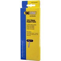 Tacwise 0479 18G Type 500/20mm Angled Nails for Nail Gun (1000), Silver