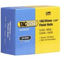 Tacwise 0297 Finish Nails, Silver, 16 g/45 mm, Set of 2500 Piece