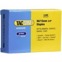 Tacwise 0306 Type 90/15mm Narrow Crown Staples for Staple Gun (Box 5000)