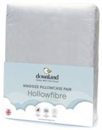 Downland Plain Standard Kingsize Pillowcases Pair  White