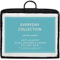 Everyday Collection Pair Of AntiAllergy Duck Feather And Down Pillows