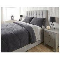 Downland Bedding Huggleland Reversible Easy Wash Coverless Duvet 10.5 Tog (Single, Charcoal/Grey)