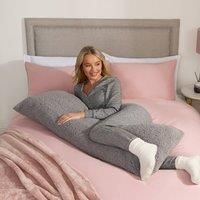 Long Bolster Pillow Teddy Fleece Body Neck Pregnancy Orthopaedic Support Cushion