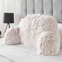 Fluffy Fleece Reading Cuddle Cushion Pillow with Arms Lumbar Chair Back Support