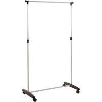 Chrome Clothes Hanging Rail with Wheels- Portable-Height Adjustable-Shoe Rack