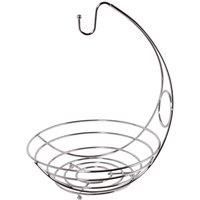 Orsina Kaya Chrome Fruit Bowl & Bananna Hanger in Silver