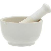 Premier Housewares Stoneware Mortar and Pestle - White,H7 x W12.50 x D12.50cm