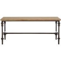 Premier Housewares Square Coffee Table For Living Room Natural Small Coffee Table Metal Legs Square Coffee Table, Wood Garden Coffee Table 45x110x55