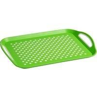 Premier Housewares Anti-Slip Rectangle Serving Tray/Dinner Tray For Kitchen/Home Use Green and White Made from PP Plastic With TPE Handles 32 x 2 x 46