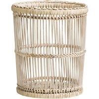 Orsina Rustc Rattan & Bamboo Waste Bin in White