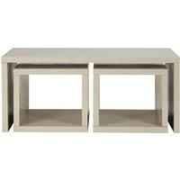Premier Housewares Coffee Table For Living Room Two Under Nest Of Tables Wood Set of 3 Coffee Tables Light Grey Nest Tables Living Room